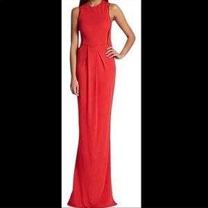 ABS by Allen Schwartz Red Maxi Dress with Mesh. Size Small